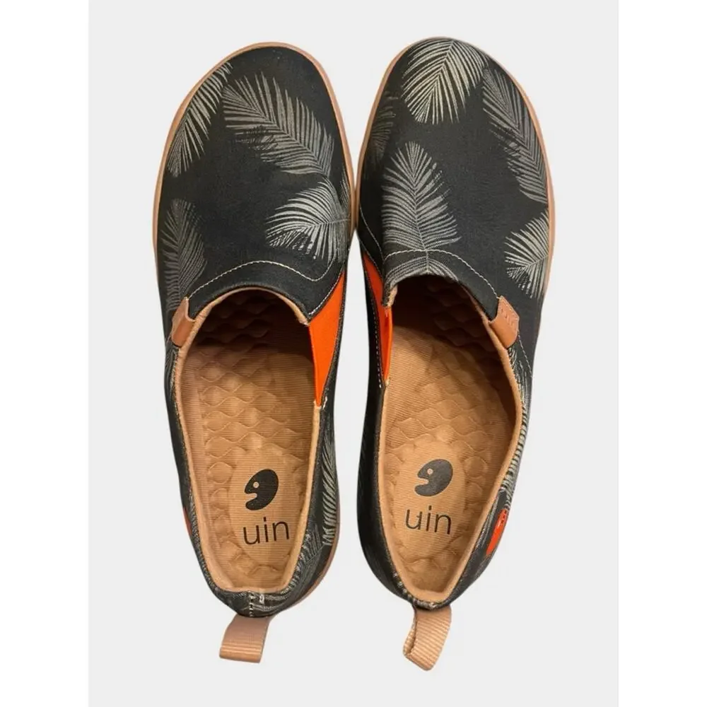 NWOT UIN Palm Print Slip-On Shoes Men's 9.5 Tropical Casual Resort Loafers